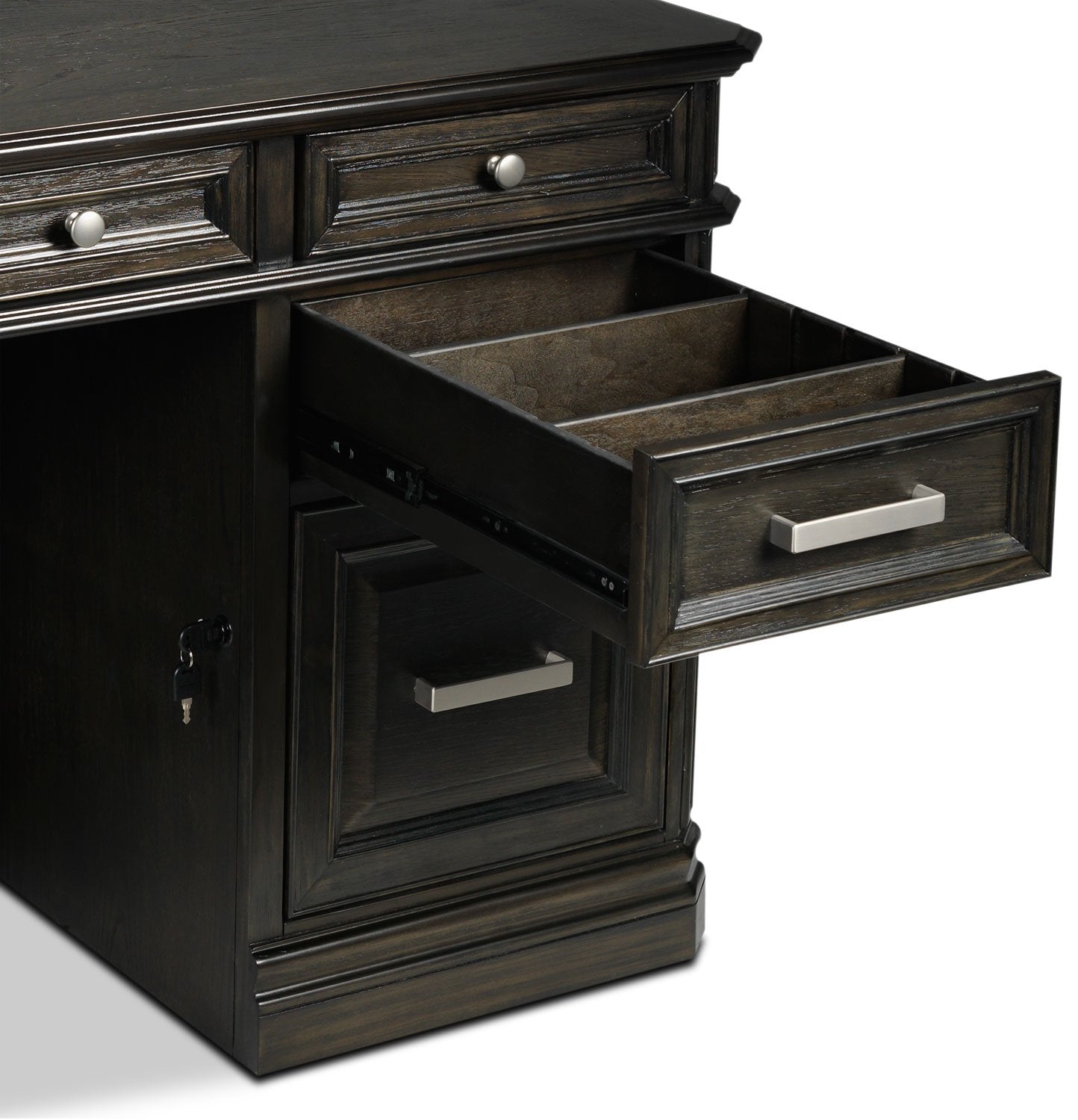 Copley 3-Piece Executive Desk - Deep Grey