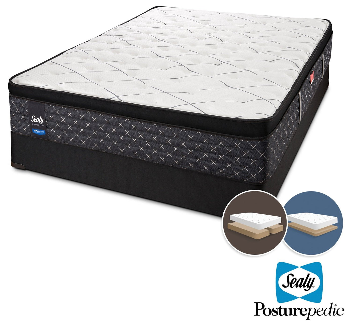 Sealy Ethos Firm King Mattress and Split Low-Profile Boxspring Set