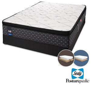 Sealy Ethos Firm King Mattress and Split Low-Profile Boxspring Set