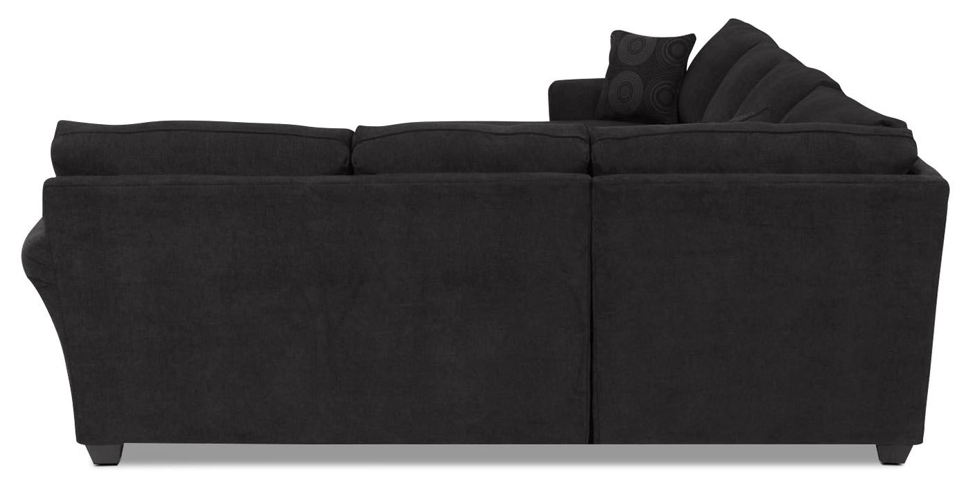 Althea 4-Piece Sectional with Left-Facing Chaise - Black