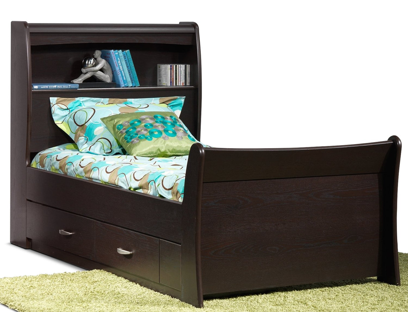 Rachel Twin Storage Bed - Chocolate