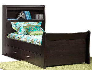 Rachel Twin Storage Bed - Chocolate