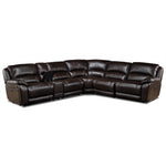 Santorini 6-Piece Power Reclining Sectional - Walnut