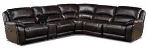 Santorini 6-Piece Power Reclining Sectional - Walnut