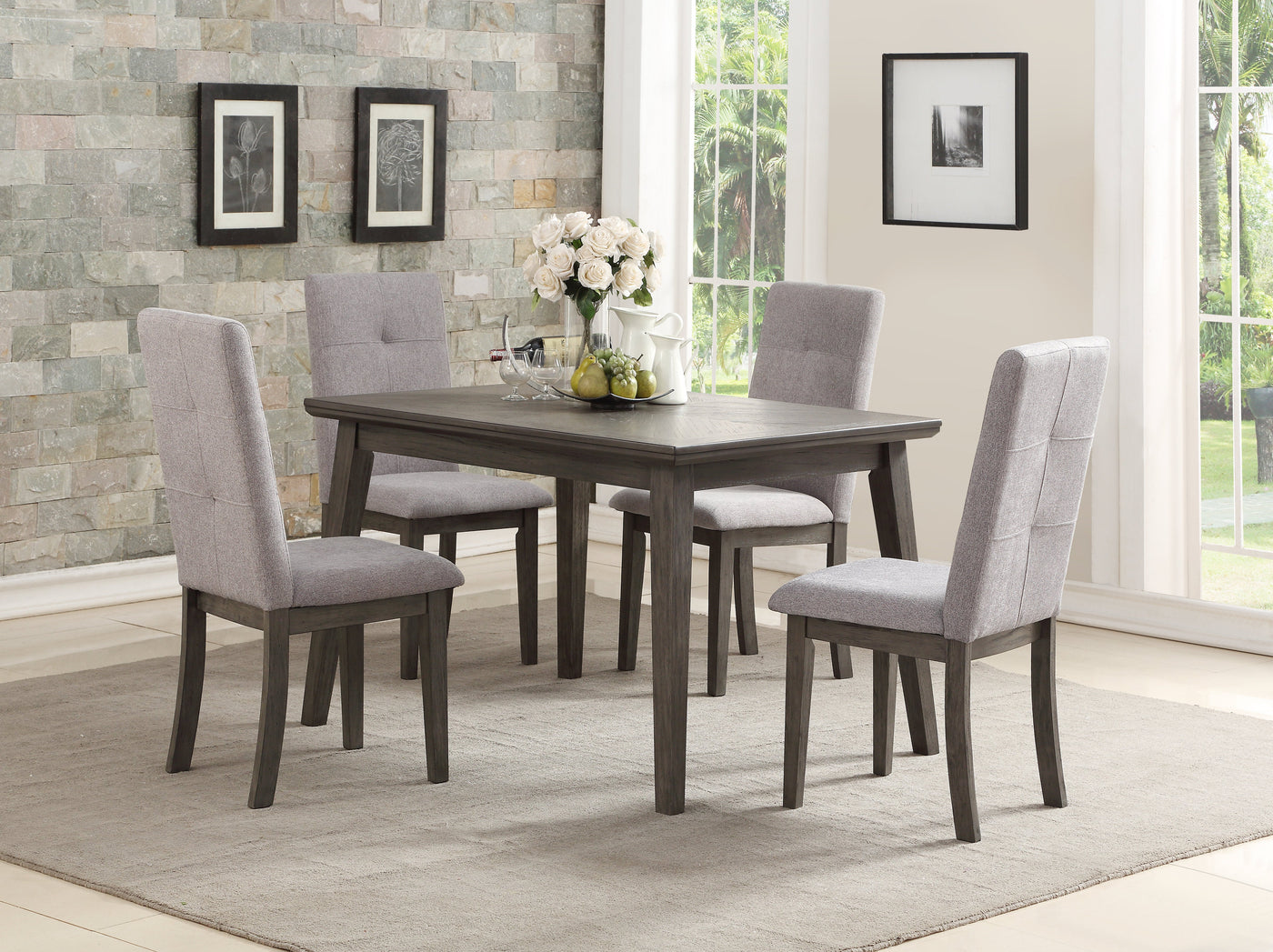 Carson 5-Piece Dining Set - Grey