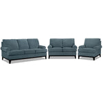 Crizia Sofa, Loveseat and Chair Set - Navy