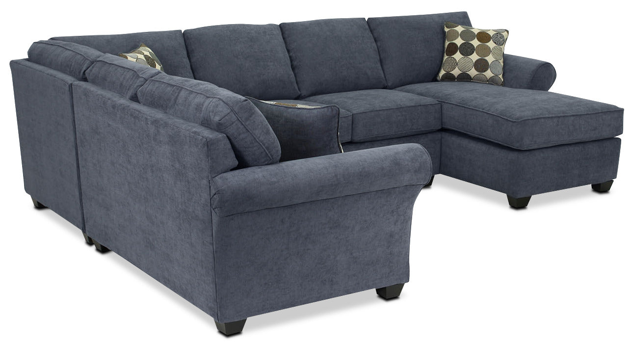 Althea 4-Piece Sectional with Right-Facing Chaise - Navy