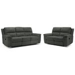 Roarke Reclining Sofa and Reclining Loveseat Set - Charcoal