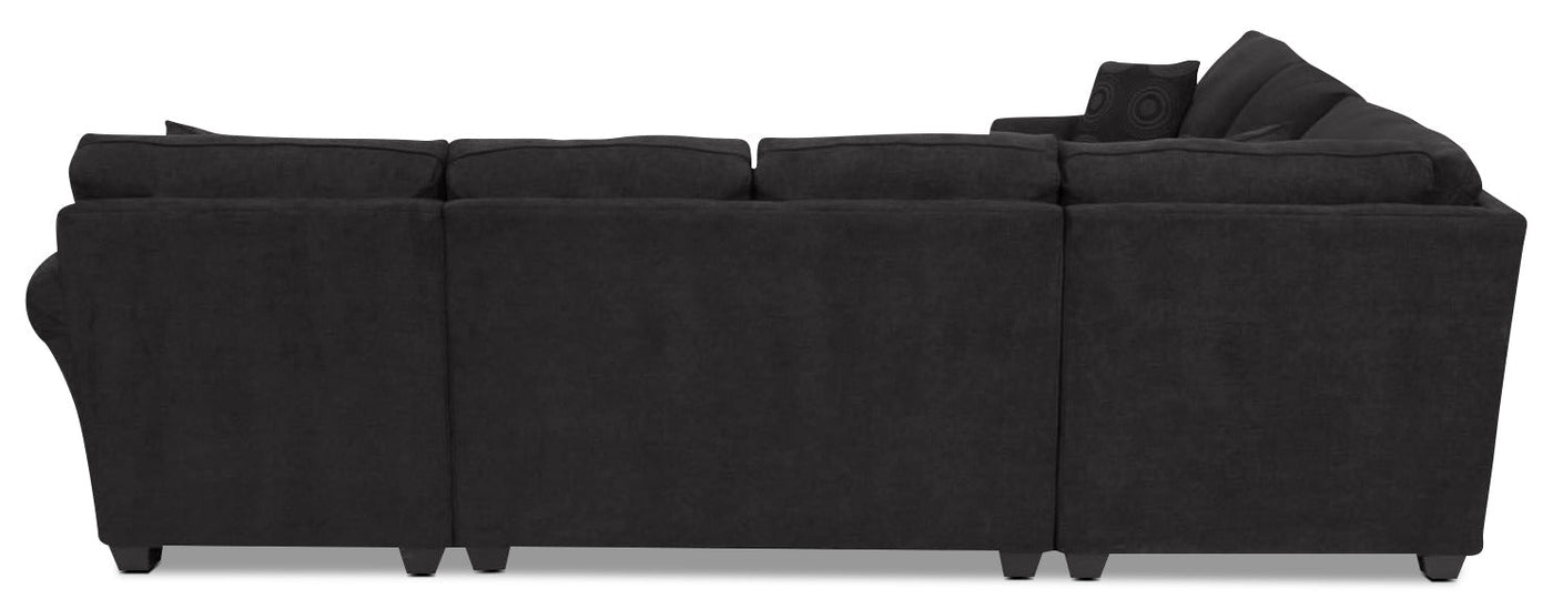 Althea 4-Piece Sectional with Right-Facing Chaise - Black