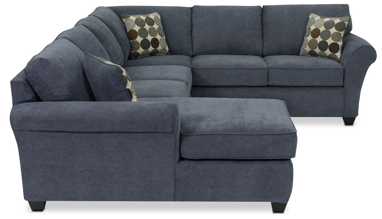 Althea 4-Piece Sectional with Left-Facing Chaise - Navy
