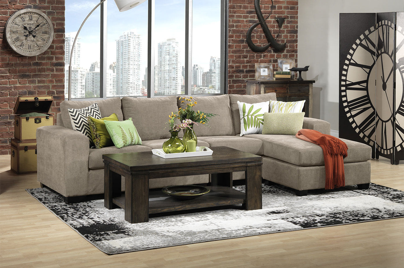 Danielle 2-Piece Sectional with Right-Facing Chaise - Pewter