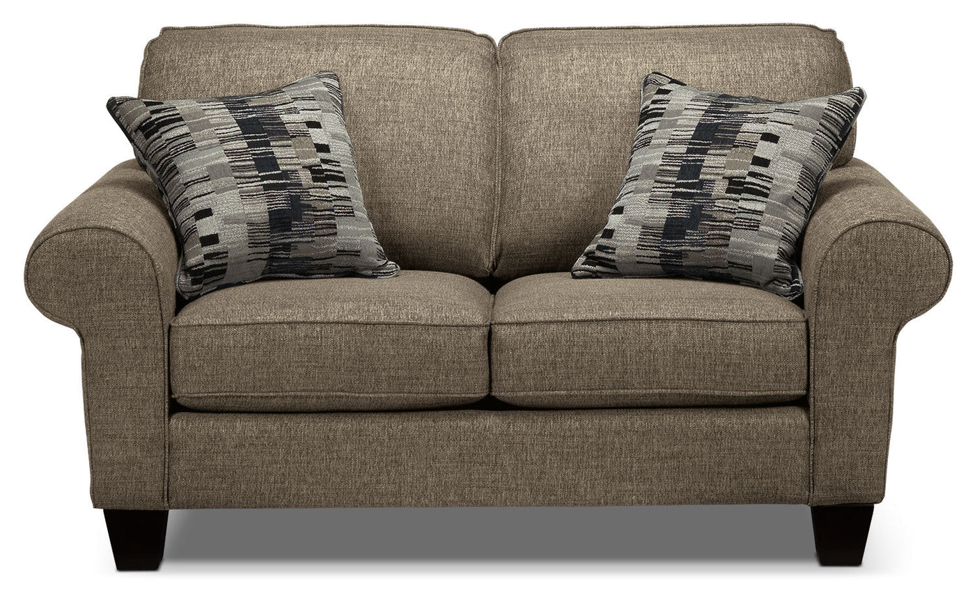 Drake Sofa and Loveseat Set - Mercury