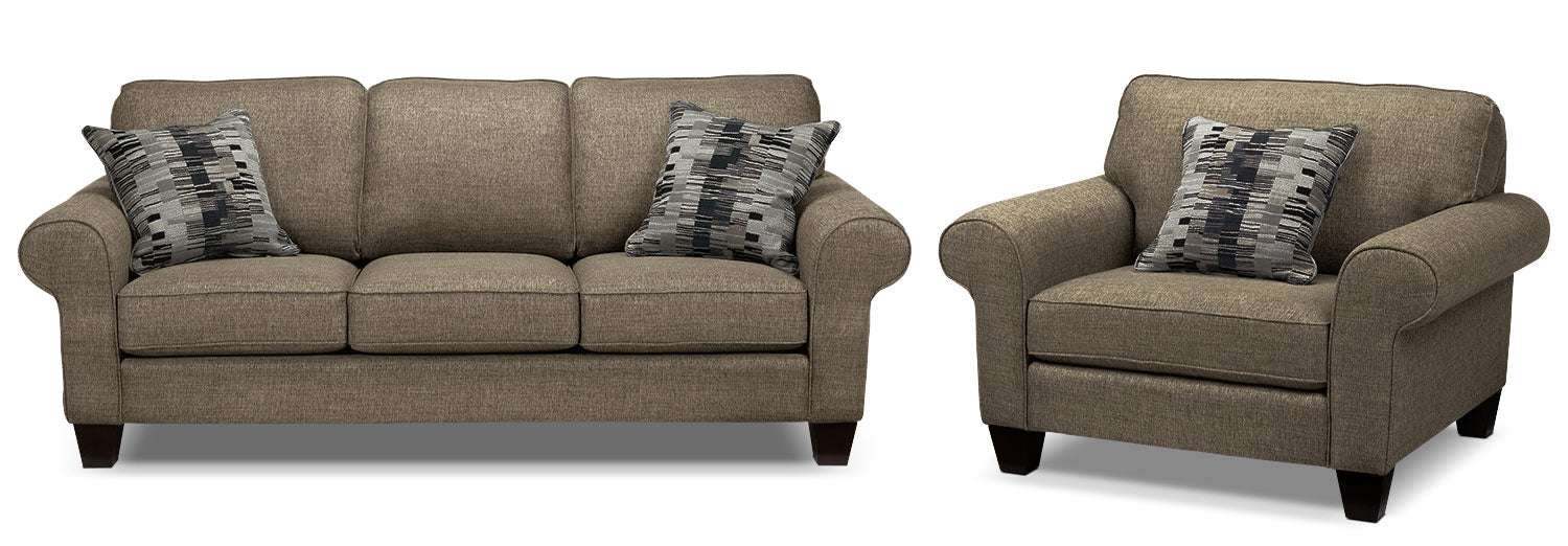Drake Sofa and Chair Set - Mercury