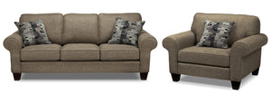 Drake Sofa and Chair Set - Mercury