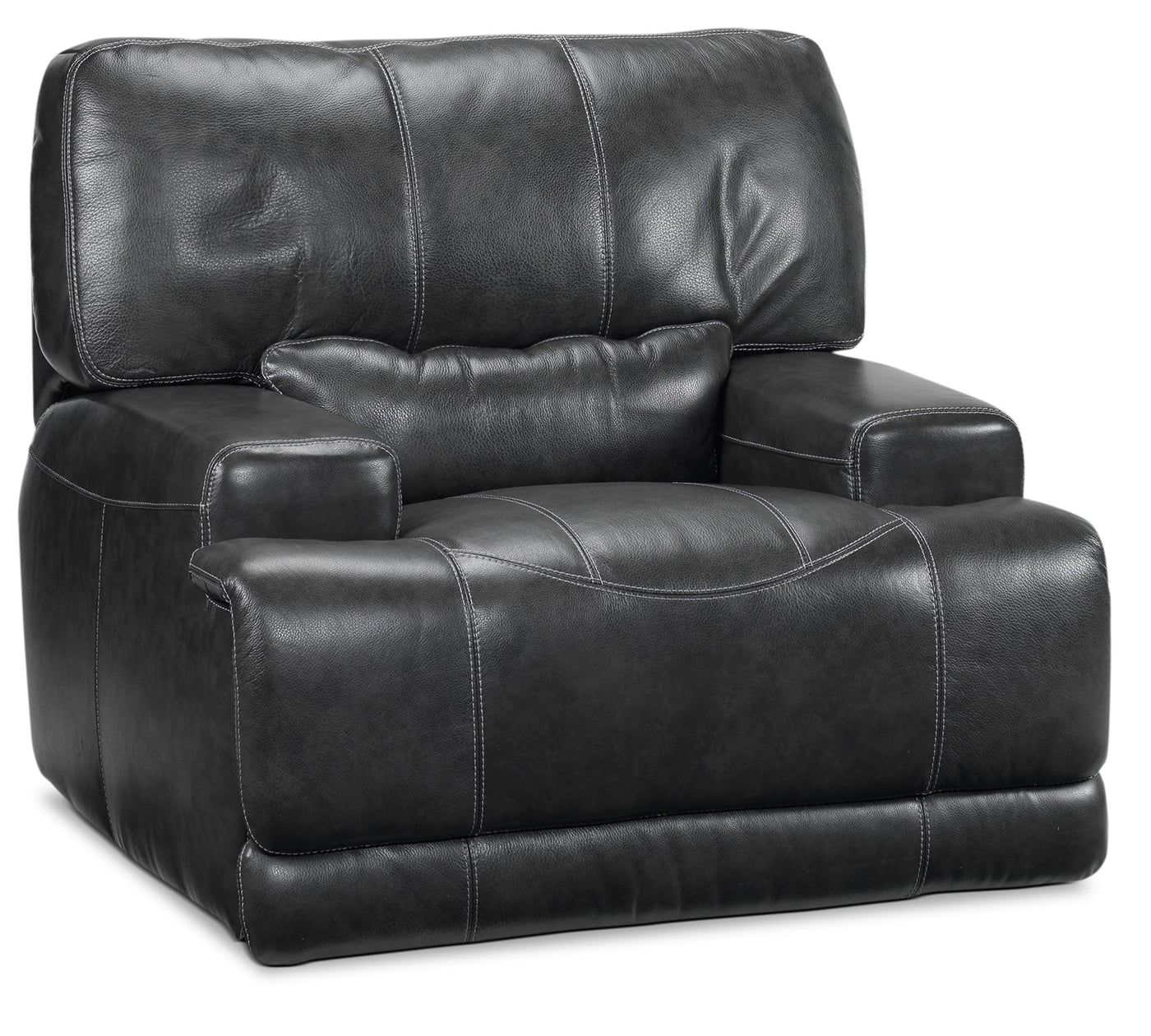 Dearborn Power Reclining Leather Sofa and Recliner Set - Charcoal