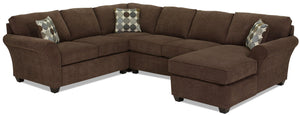 Althea 4-Piece Sectional with Right-Facing Chaise - Coffee