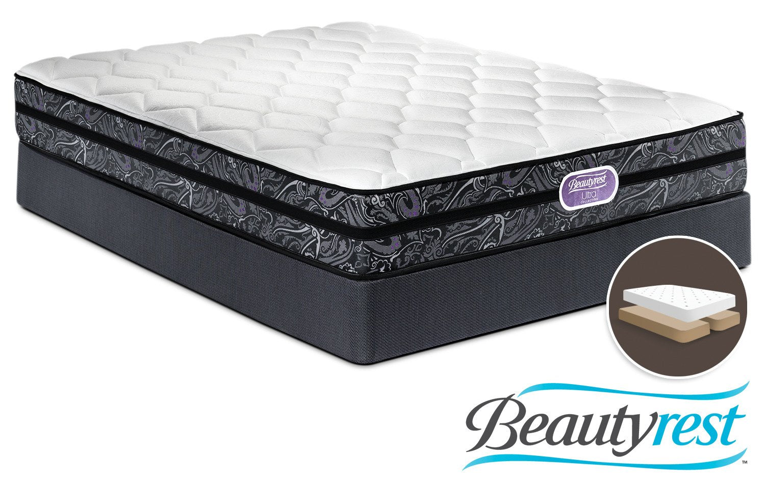 Simmons Beautyrest Ultra Haley Firm Queen Mattress and Split Boxspring Set