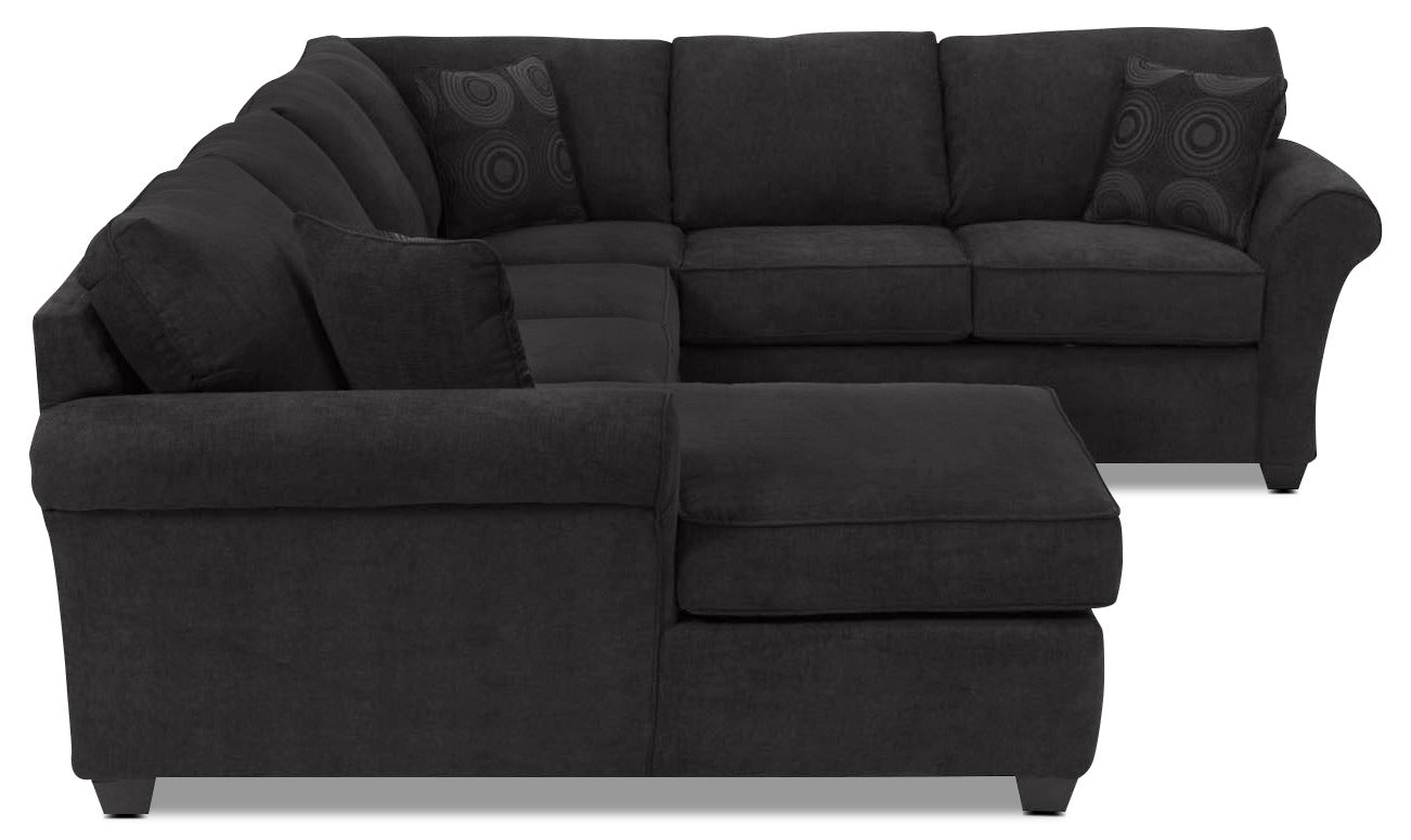 Althea 4-Piece Sectional with Left-Facing Chaise - Black