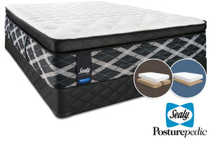 Sealy Mastery Hybrid Plush King Mattress and Split Low-Profile Boxspring Set
