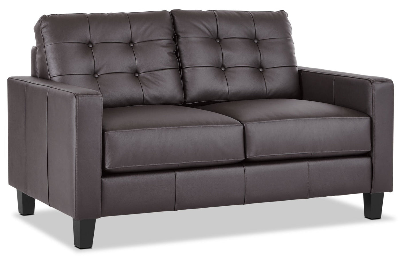 Kylie Leather Sofa and Loveseat Set - Coffee