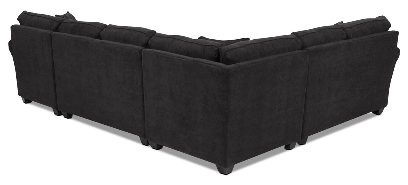 Althea 4-Piece Sectional with Right-Facing Chaise - Black