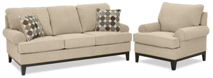 Crizia Sofa and Chair Set - Mocha