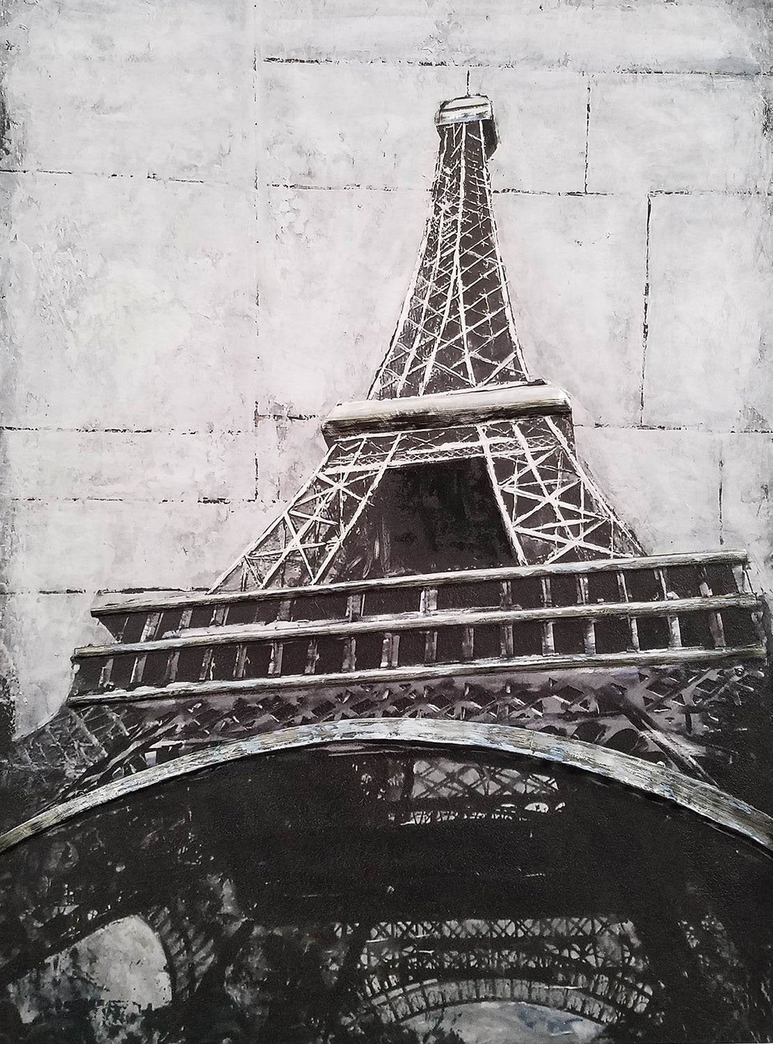Eiffel Tower Metal Canvas Print (36" X 48")