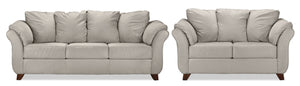 Collier Sofa and Loveseat Set - Silver Grey