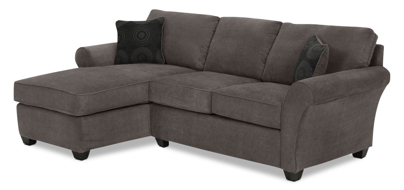 Althea 2-Piece Sectional with Left-Facing Chaise - Charcoal