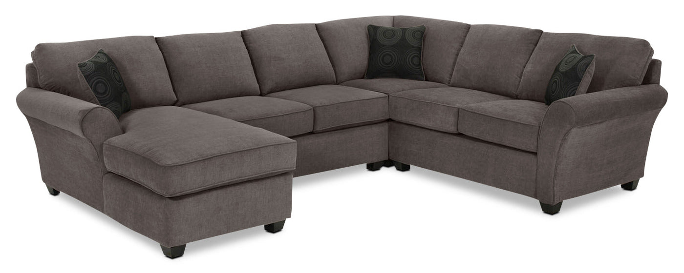 Althea 4-Piece Sectional with Left-Facing Chaise - Charcoal