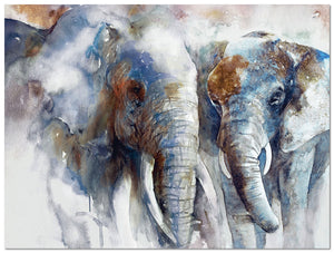 Elephants Canvas Art (48" X 36")