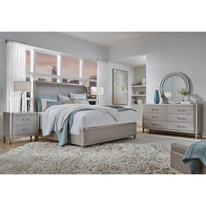 Reece 3-Piece Upholstered King Bed - Silver Grey