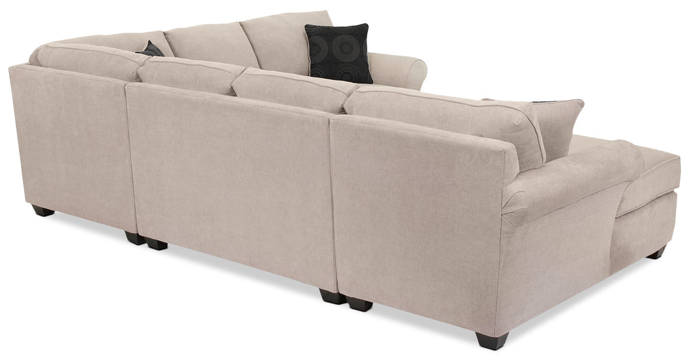 Althea 4-Piece Sectional with Left-Facing Chaise - Mocha