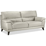 Braylon Leather Sofa - Silver Grey