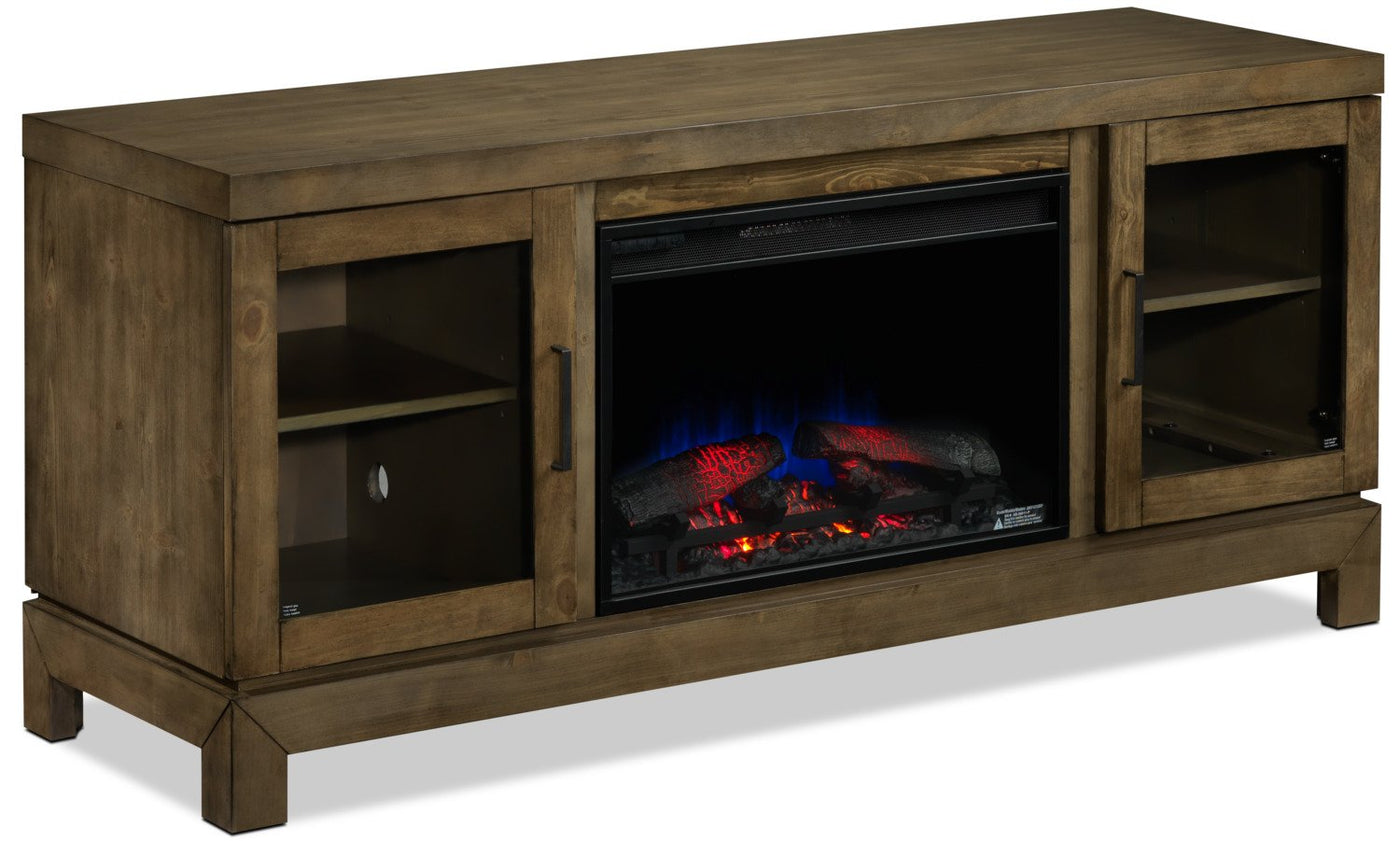 Berkeley Fireplace TV Stand - Grayish Brown