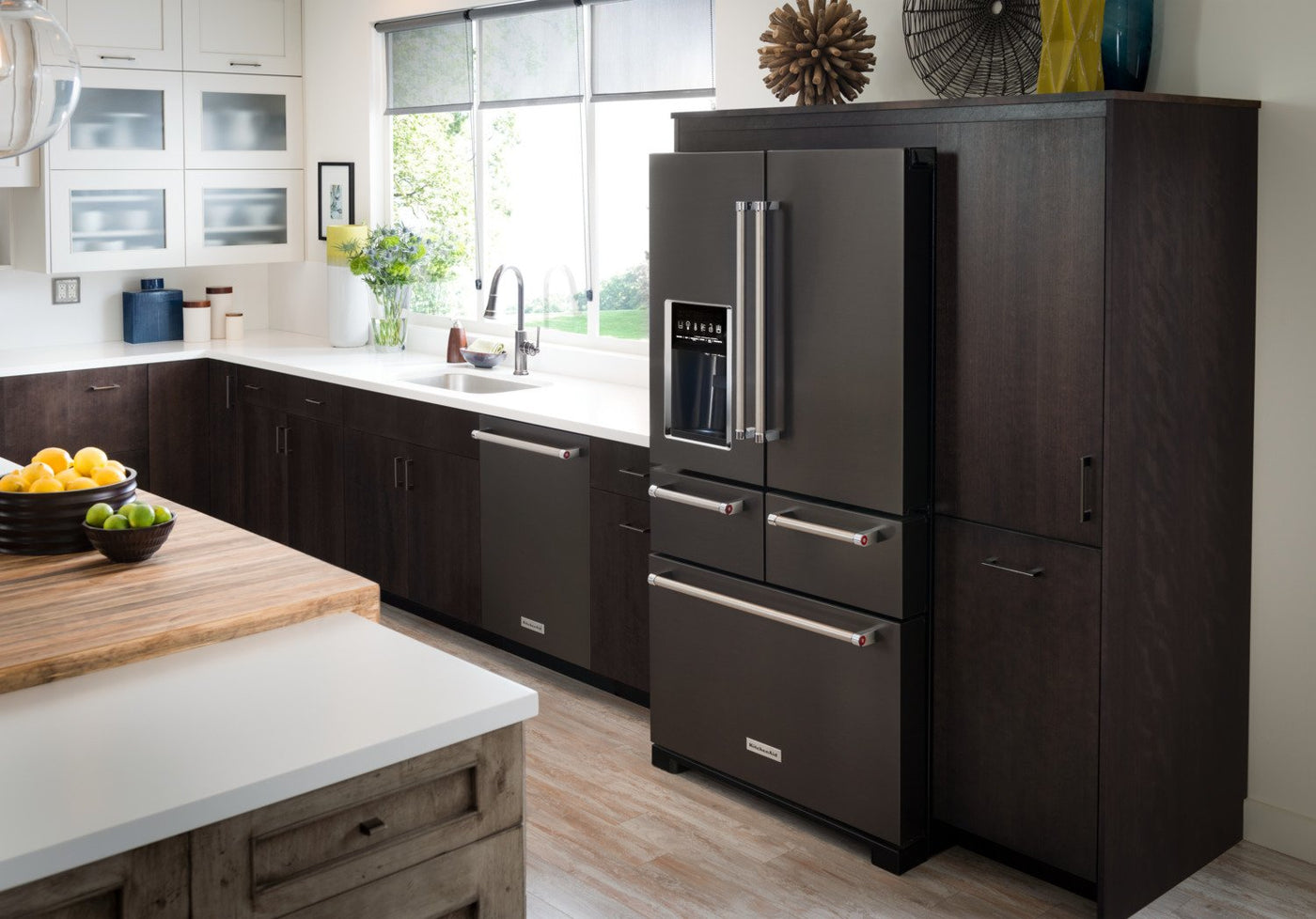 KitchenAid Black Stainless Steel French Door Refrigerator (25.8 Cu. Ft.) - KRMF706EBS
