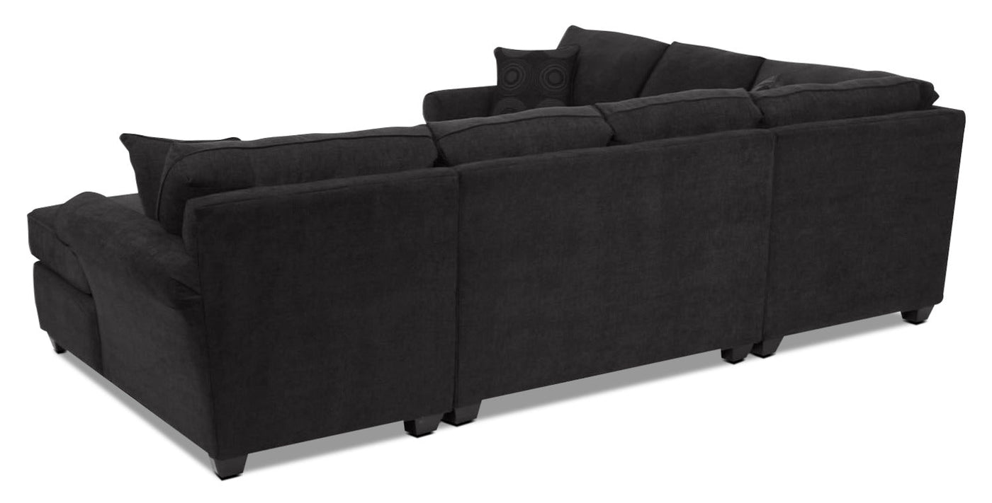 Althea 4-Piece Sectional with Right-Facing Chaise - Black