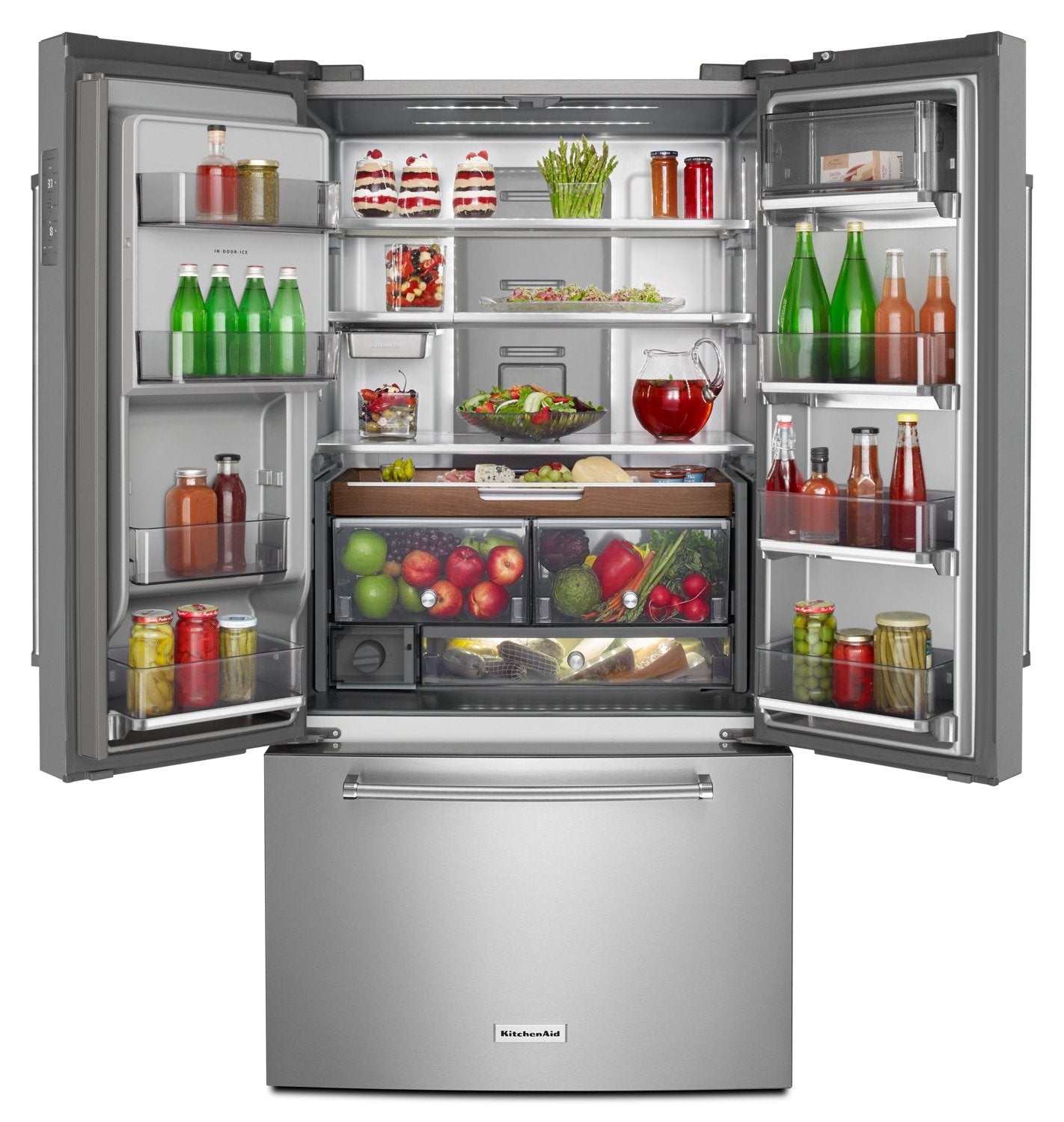 KitchenAid Stainless Steel Counter-Depth French Door Refrigerator (23.8 Cu. Ft.) - KRFC704FPS