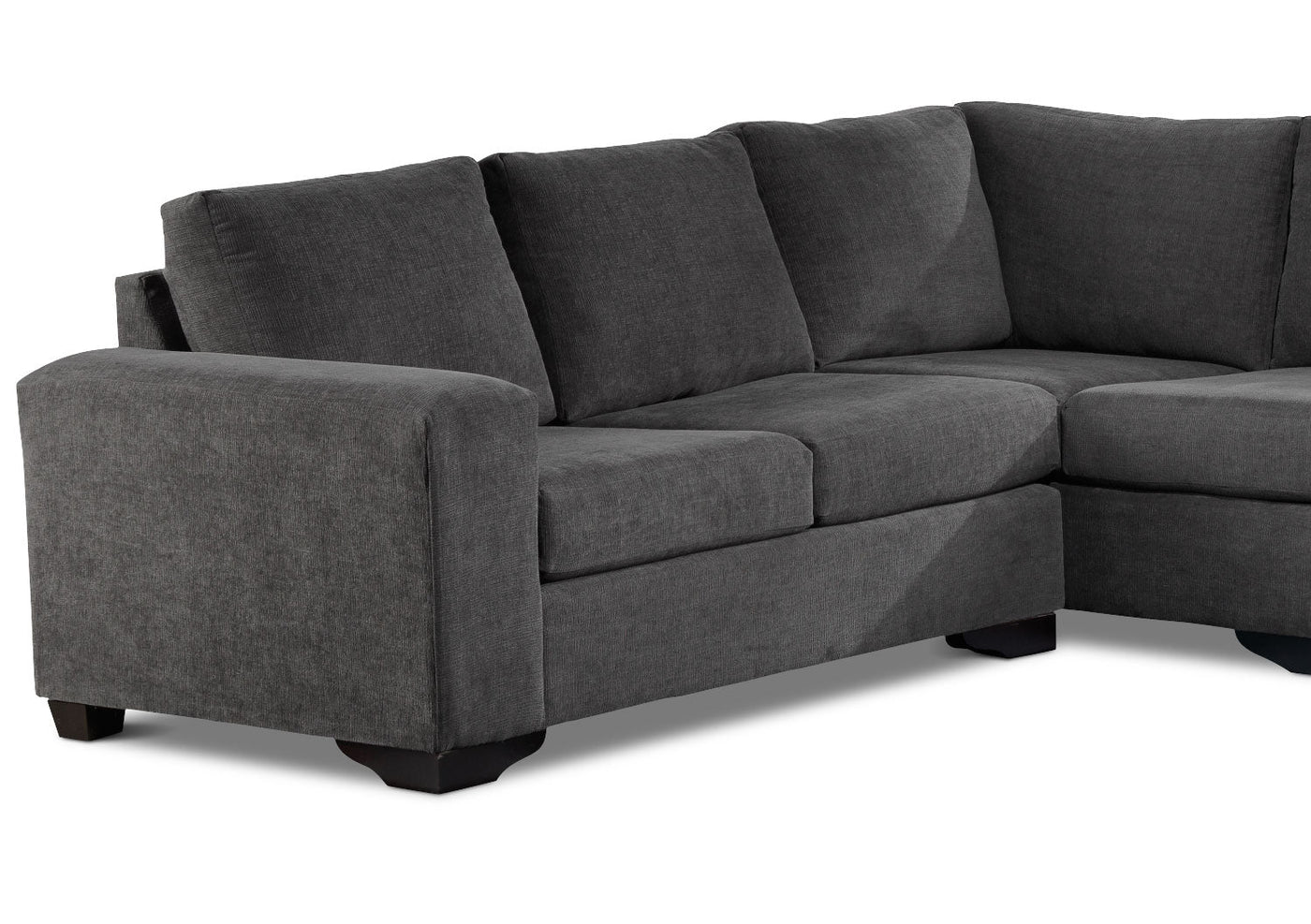 Danielle 3-Piece Sectional with Right-Facing Corner Wedge - Grey
