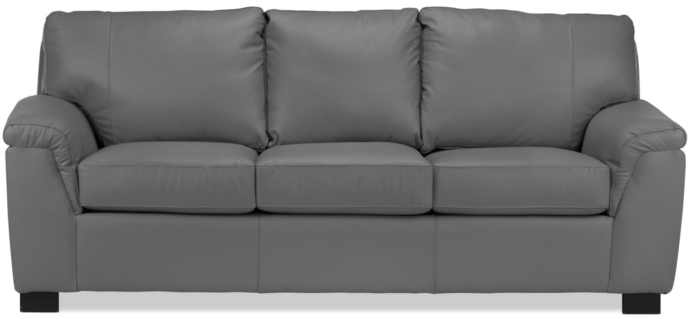 Reynolds Leather Sofa - Grey
