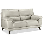 Braylon Leather Loveseat - Silver Grey