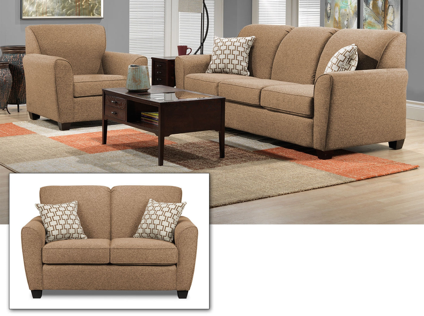 Ashby 3 Pc. Living Room Package - Sand