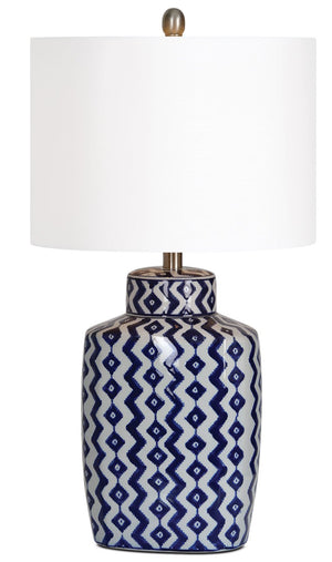 Geneva 29.5" Table Lamp - White and Blue