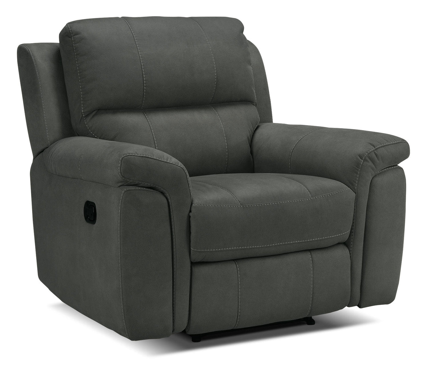 Roarke Reclining Sofa, Reclining Loveseat and Recliner Set - Charcoal