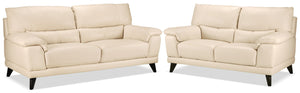 Braylon Sofa and Loveseat Set - Bisque
