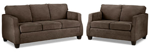 Agnes Sofa and Loveseat Set - Chocolate