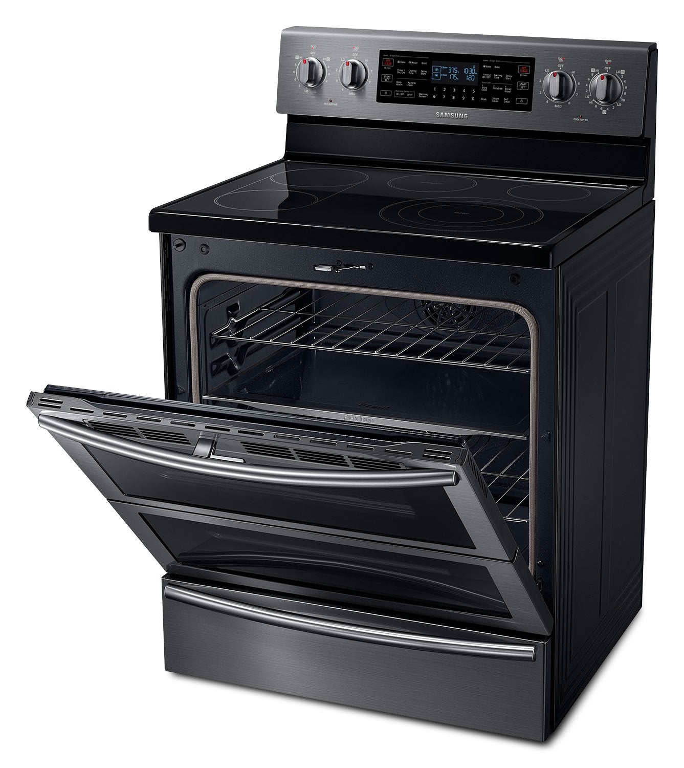 Samsung Black Stainless Steel Freestanding Electric Convection Range (5.9 Cu. Ft.) - NE59J7850WG/AC