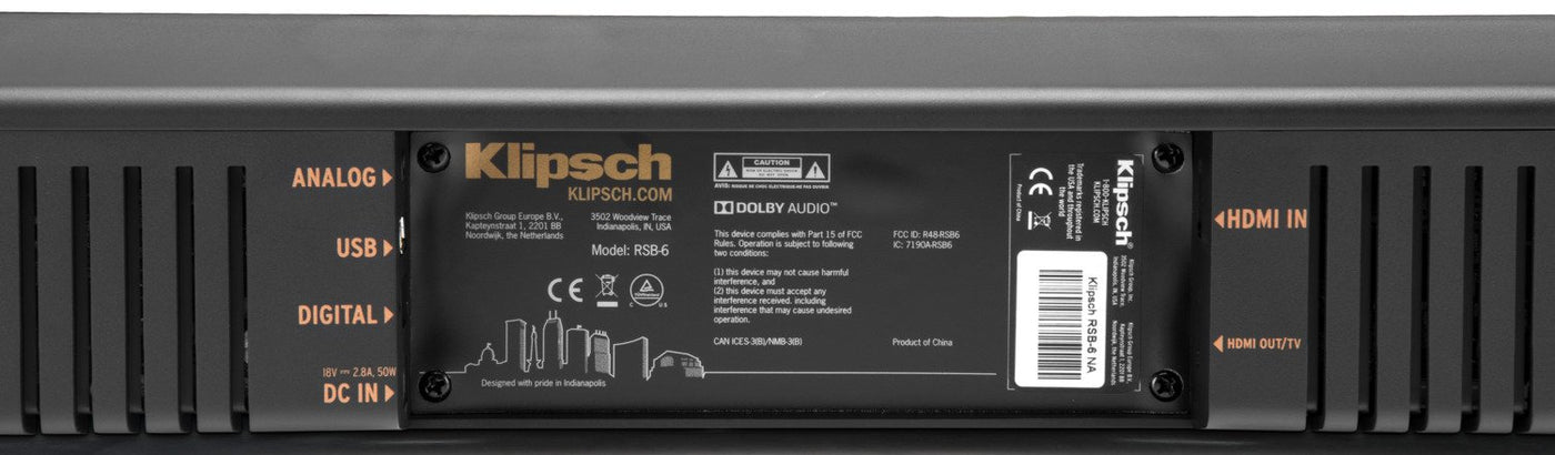 Klipsch 210-Watt Sound Bar with Wireless Subwoofer - RSB-6