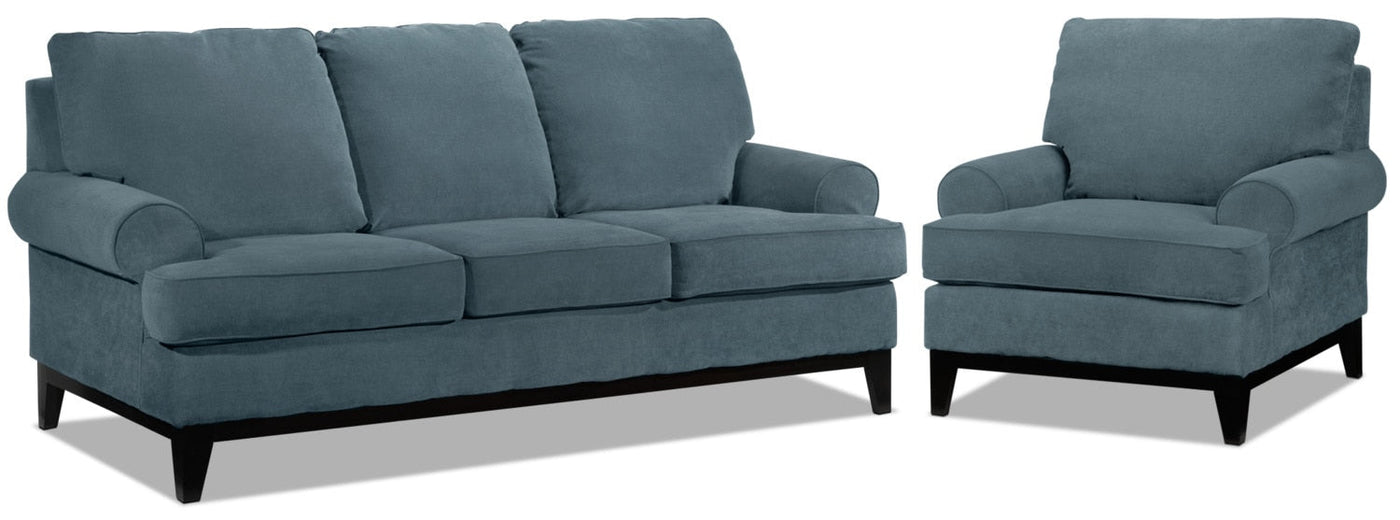 Crizia Sofa and Chair Set - Navy