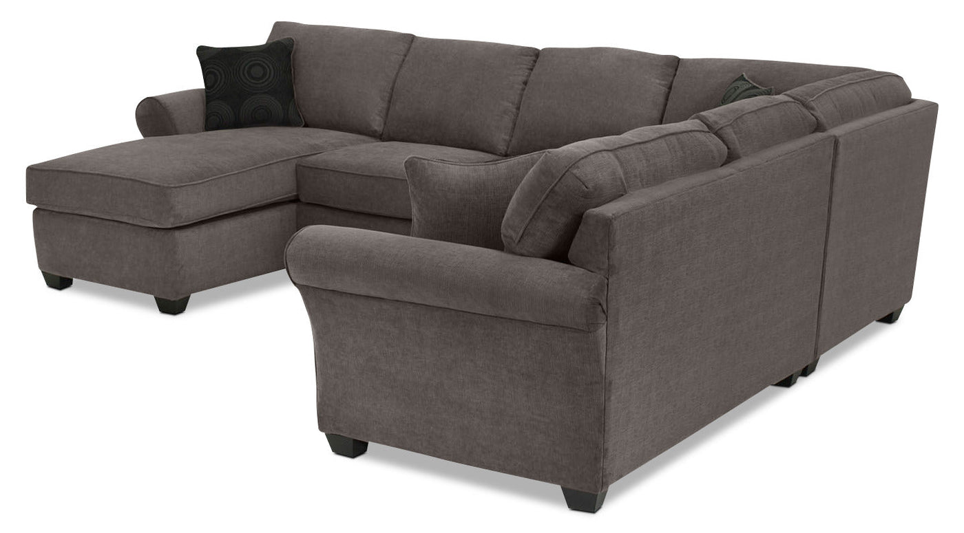Althea 4-Piece Sectional with Left-Facing Chaise - Charcoal